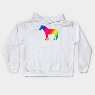 Horse rainbow silhouette Kids Hoodie